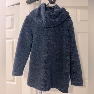 LL Bean Signature Faux Shearling Sherpa Cowl Neck Pullover *RARE*